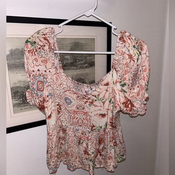O'Neill Floral Blouse in Pink and Cream - Picture 1 of 4